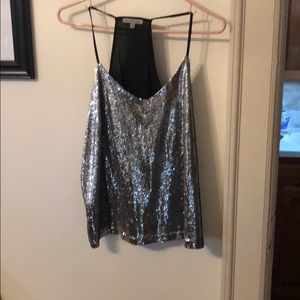 Charlotte Russe Silver  racer back tank size m
